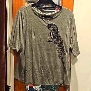 Chico's Sequin Bird T-Shirt
